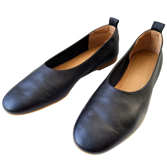 Everlane Day Glove Black Leather Ballet Flats EUC Size 7 - Picture 1 of 10